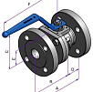 ball valve type 175-SGS-G, Dn50, Pn20, class150